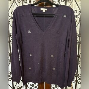 Purple V-Neck Sweater